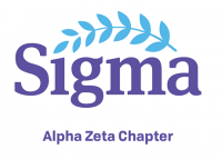 Sigma Honor Society purple and blue logo for Columbia Nursing's Alpha Zeta Chapter